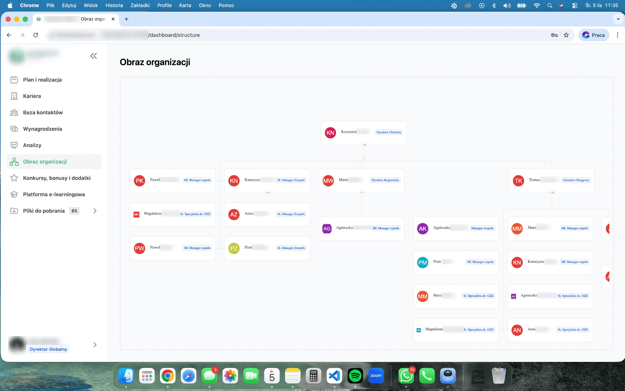 Podgląd projektu na laptopie